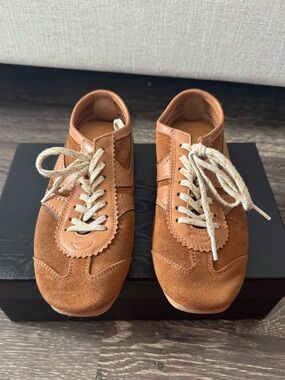 Dries van noten tan suede sneakers
